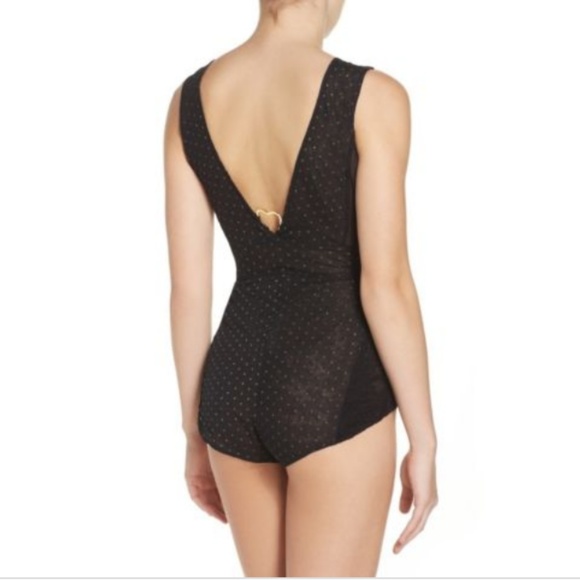 Free People Breaking Hearts Black Lace Bodysuit M - Picture 3 of 8